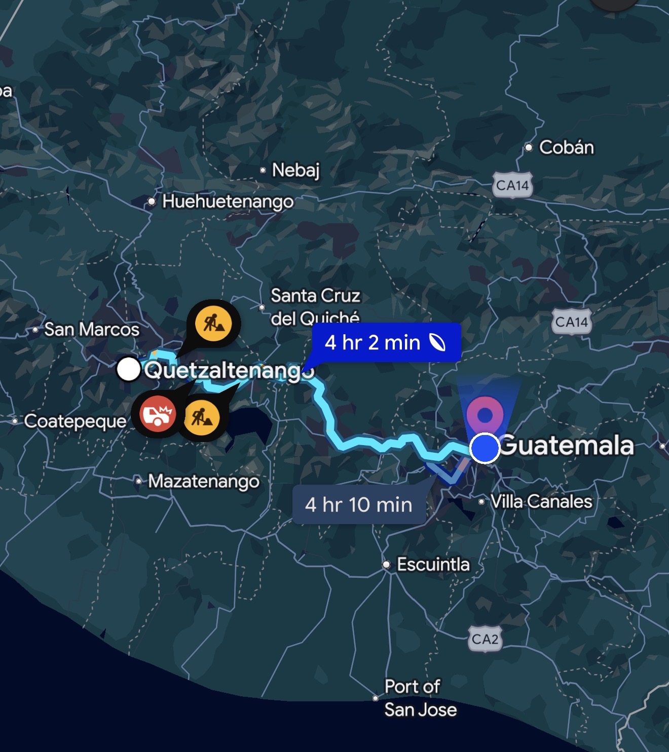 Mapa del viaje